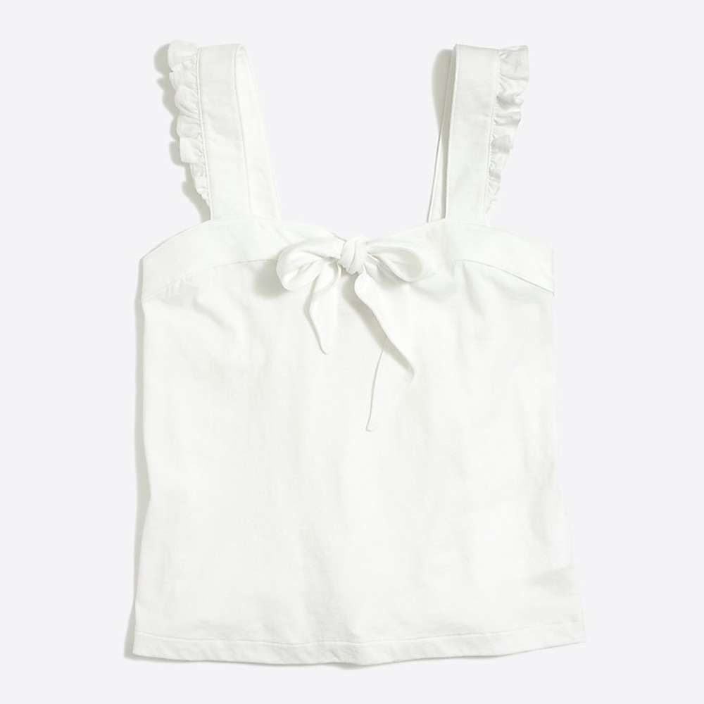 J. Crew Factory White Bow Tank XS